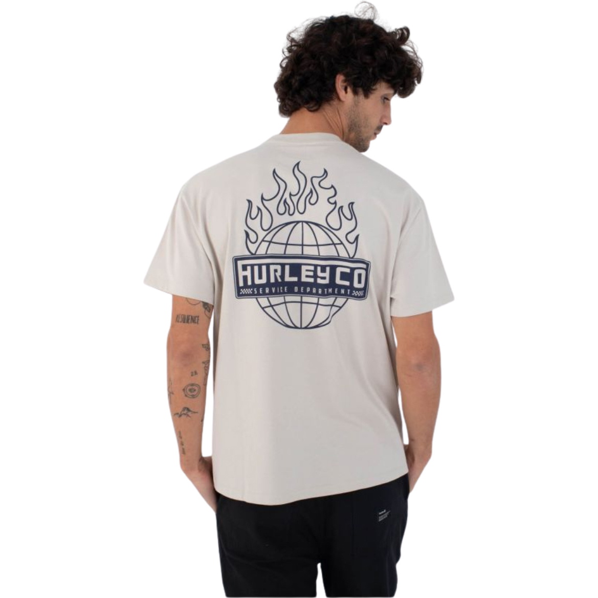 2025 Hurley Männer Global Fire T-Shirt HFA25MMTS04628 - Bone